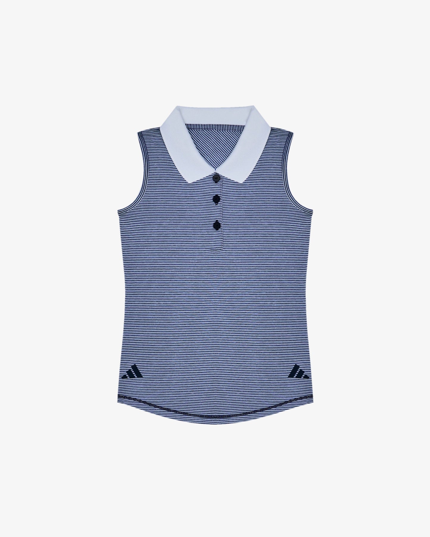 MALBON X ADIDAS YOUTH OTTOMAN STRIPED SLEEVELESS POLO (GIRLS)
