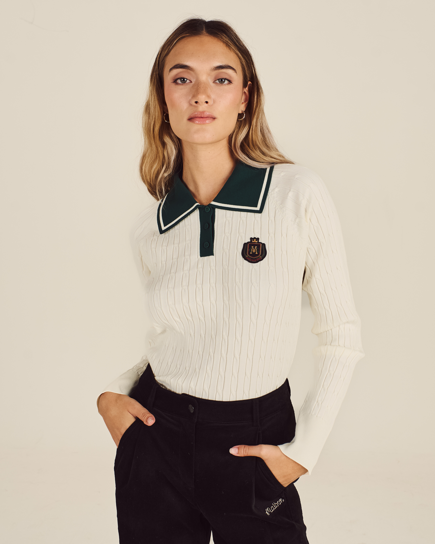 PRESERVE POINT COLLAR KNIT