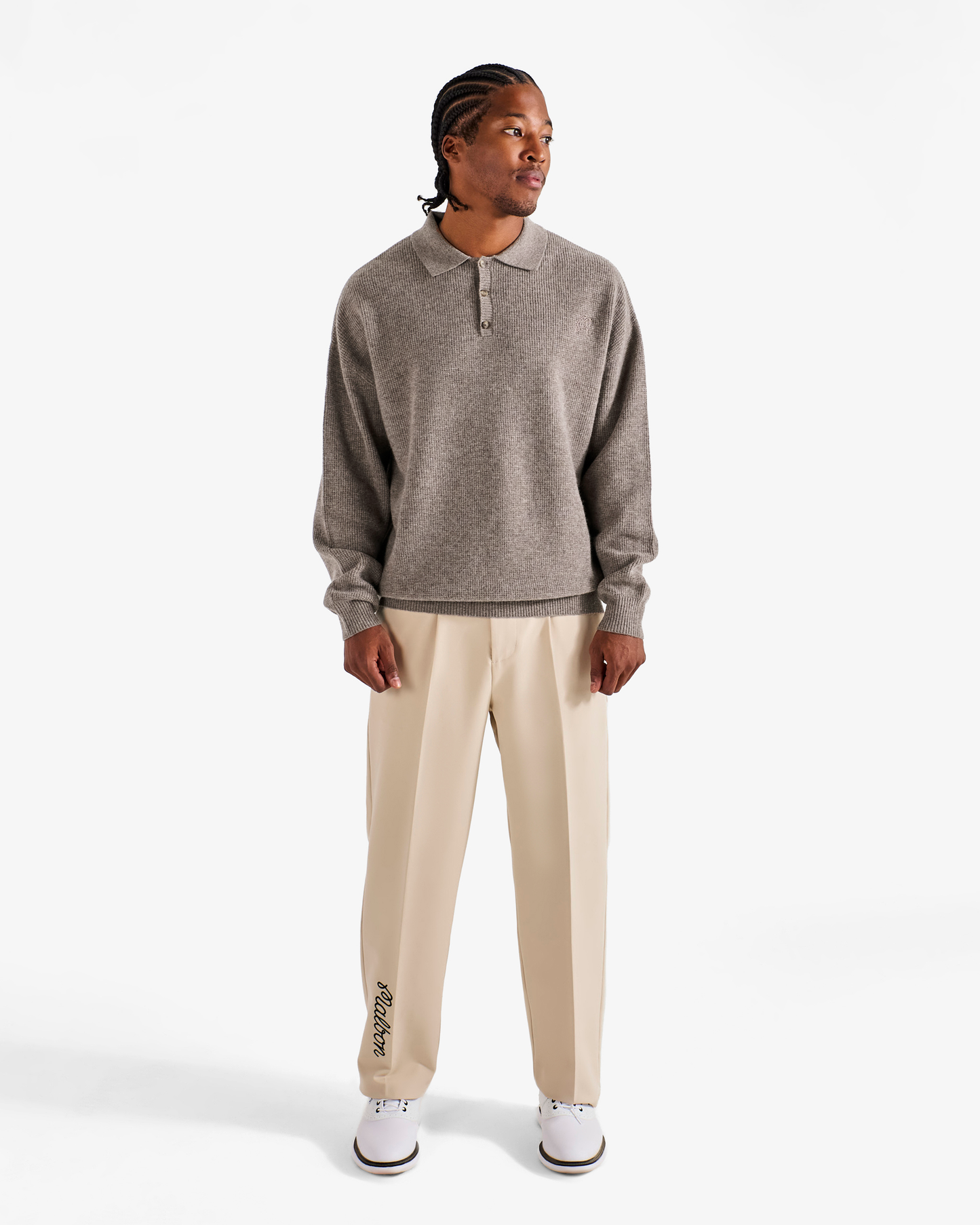 GAUGE WAFFLE KNIT POLO